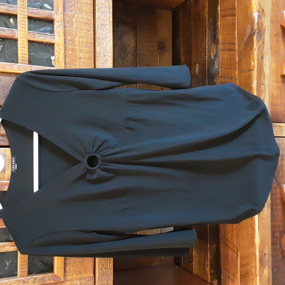 Cocomo Black Blouse with Ring Detail